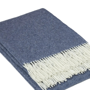 HYGGE HOME KASHMIIR/MERIINO VILLANE PLEED  140x200cm NAVY BLUE