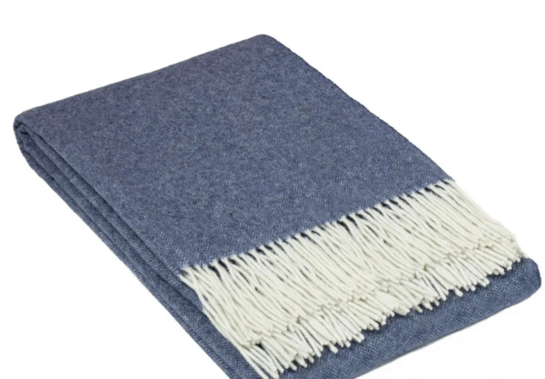 HYGGE HOME KASHMIIR/MERIINO VILLANE PLEED  140x200cm NAVY BLUE