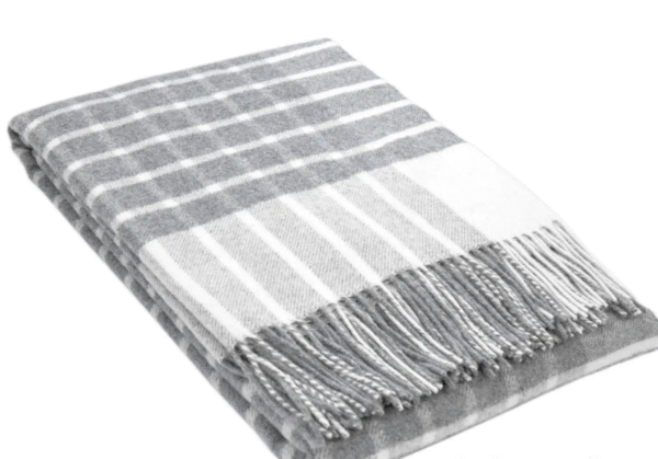 HYGGE HOME KASHMIIR/MERIINO VILLANE PLEED  140x200cm HALL/VALGE