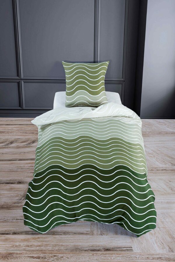 HYGGE HOME satiinvoodipesu MARE GREEN 220x205cm, 2x50x60cm